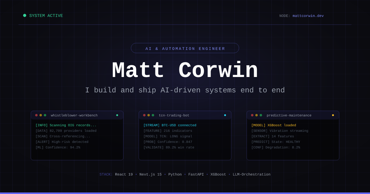 Matt Dev Matt Corwin | AI & Automation Engineer